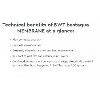 Reversās osmozes filtrēšanas sistēma BWT bestaqua 14 MEMBRANE BWT 822009