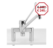 Mixing tap with swivel arm