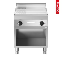 Fry top smooth-ribbed