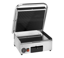 Contact grill smooth-ribbed