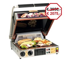 Contact grill smooth-ribbed