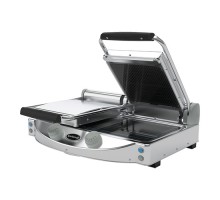 Contact grill smooth-ribbed