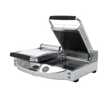 Contact grill smooth-ribbed