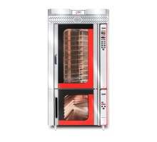Konvekcijas cepeškrāsns - 10 rotējoši plaukti (10x 40 x 60 cm) - ieskaitot pārsegu un pārbaudes skapi ar stikla durvīm | 26,5 kw 400v, GMG, WE-22