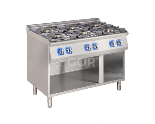 Gas cooking range on open base, Line 700 Gort GC2000-120EV+S02