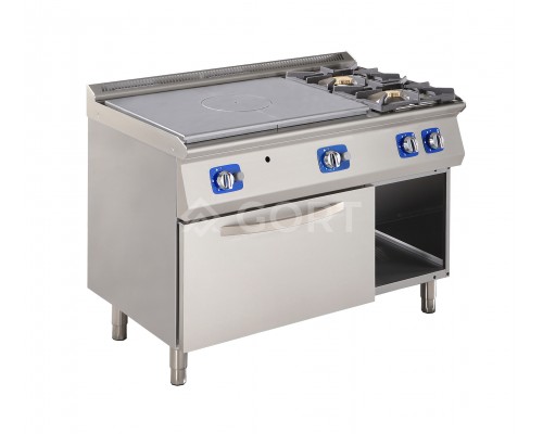 Gas solid top on gas oven, Line 700 Gort GT2100-120EV+V52