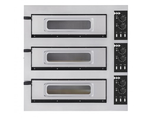 3-step pizza oven BASIC 3/50 GLASS AND LIGHT, Prismafood, 400V/1200W, 915x690x(H)900mm