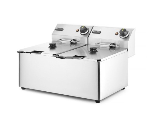 Deep fryer Kitchen Line - 2x 8L, HENDI, Kitchen Line, 16L, 230V/7000W, 542x430x(H)351mm