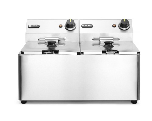 Фритюрница Kitchen Line - 2x 8L, HENDI, Kitchen Line, 16л, 230В/7000Вт, 542x430x(H)351мм