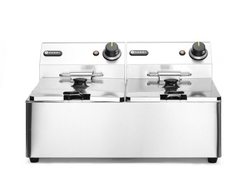 Friteris Kitchen Line - 2 x 6l, HENDI, Kitchen Line, 12L, 230V/6600W, 550x430x(H)305mm