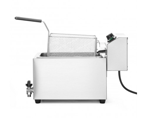 Deep Fryer XL Profi Line with drain tap, 10 l, 400 V, HENDI, Profi Line, 10L, 400V/6600W, 300x680x(H)420mm