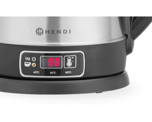 Electric kettle cordless with temperature control, HENDI, 1,8L, 230V/1800W, 230x165x(H)255mm