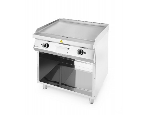 Gas grill hob, smooth, on a cabinet enclosed on 3 sides, HENDI, Kitchen Line, 2 heating zones, each with 3 burners, total power: 10 kW, 10kW, 800x700x(H)900mm