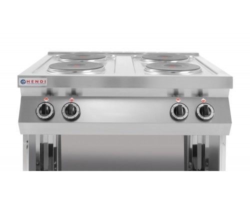 Elektriskā plīts Kitchen Line ar 4 sildriņķiem uz atvērta tipa pamatnes, HENDI, Kitchen Line, 400V/10400W, 800x700x(H)900mm