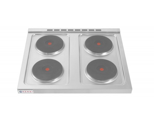 Elektriskā plīts Kitchen Line ar 4 sildriņķiem uz atvērta tipa pamatnes, HENDI, Kitchen Line, 400V/10400W, 800x700x(H)900mm