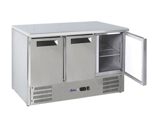 3-door refrigerated counter with worktop and bottom unit, Arktic, 368L, 1365x700x(H)850mm