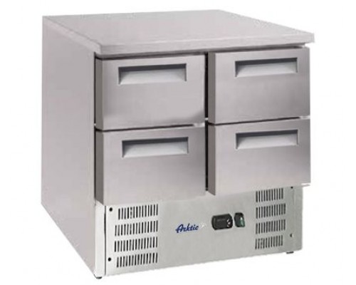 Refrigerated counter with 4 drawers and bottom unit, Arktic, refrigerated counter with 4 drawers, 247L, 900x700x(H)850mm