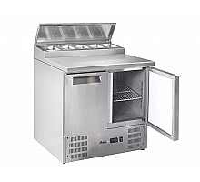 2-door refrigerated counter with superstructure, Arktic, 900x695x(H)955mm