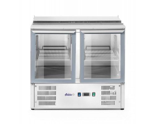 2-door cooling counter with tilt cover, Arktic, 247L, 230V/145W, 900x700x(H)860mm