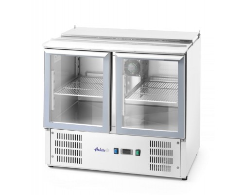 2-door cooling counter with tilt cover, Arktic, 247L, 230V/145W, 900x700x(H)860mm