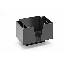 Napkin holder - 3 compartments, Bar up, Black, 193x143x(H)136mm