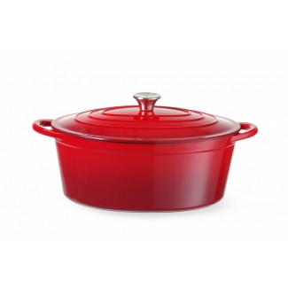Cast iron casserole enamelled, 6,88L, Red, 405x255x(H)134mm
