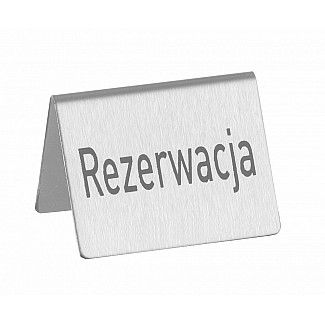 Galda zīme "Rezervēts" latviešu valodā, rezerwacja, 4 gab., 50xx(H)42mm