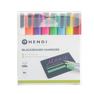 Blackboard markers 3 mm, 1 white, 1 red, 1 blue, 1 green, 1 yellow, 1 purple, 1 orange and 1 pink marker