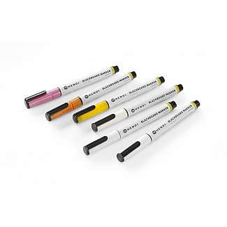 Blackboard markers 1 mm, 3 white, 1 pink, 1 yellow and 1 bronze markers, 6 pcs