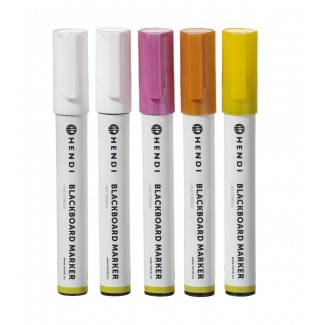 Blackboard markers 6 mm, 2 white, 1 pink, 1 yellow and 1 bronze markers, 5 pcs