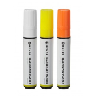 Blackboard markers 15 mm, 1 white, 1 orange and 1 yellow marker, 3 pcs