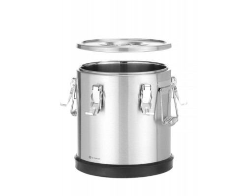 Insulated stainless steel food transport container Kitchen Line., HENDI, Kitchen Line, 15L, Silver, ø300x(H)340mm