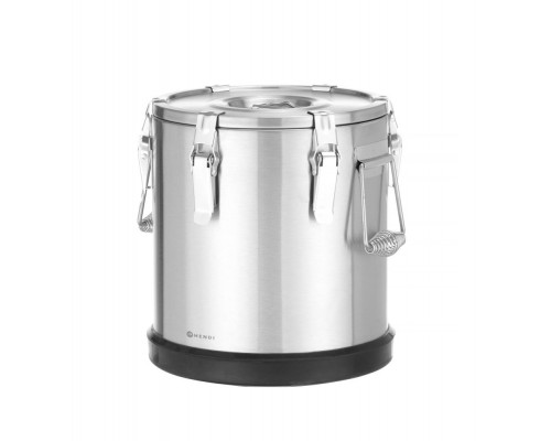 Insulated stainless steel food transport container Kitchen Line., HENDI, Kitchen Line, 15L, Silver, ø300x(H)340mm