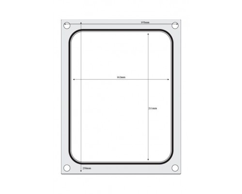 Tray sealer matrix, HENDI, two-sectioned container 227x178 mm