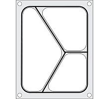 Tray sealer matrix, HENDI, three-section container 227x178 mm