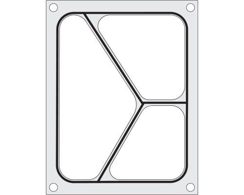 Tray sealer matrix, HENDI, three-section container 227x178 mm