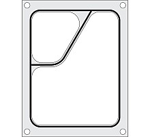 Tray sealer matrix, HENDI, two-sectioned colt container 227x178 mm