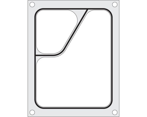 Tray sealer matrix, HENDI, two-sectioned colt container 227x178 mm