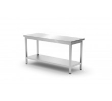 Central work table heavy duty with shelf, 600 mm deep, HENDI, Kitchen Line, 1600x600x(H)850mm