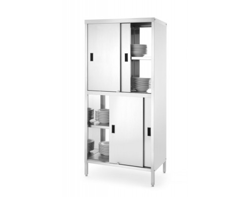 Pass-through cupboard with partition and sliding doors, HENDI, Kitchen Line, 1000x600x(H)1800mm