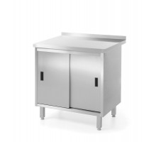 Wall work table cabinet with sliding doors - welded, HENDI, Profi Line, 800x600x(H)850mm