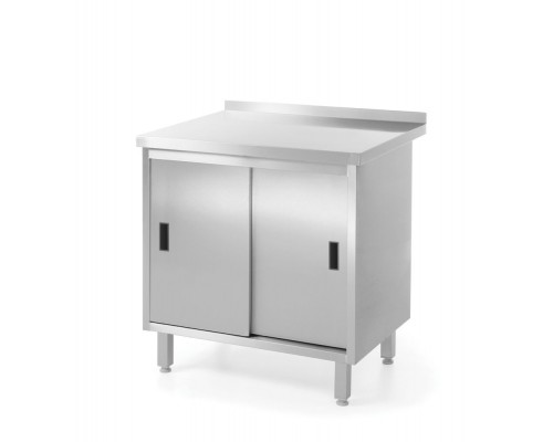 Wall work table cabinet with sliding doors - welded, HENDI, Profi Line, 800x600x(H)850mm