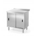 Wall work table cabinet with sliding doors - welded, HENDI, Profi Line, 800x600x(H)850mm