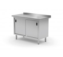 Wall work table cabinet with sliding doors - welded, HENDI, Profi Line, 1000x600x(H)850mm