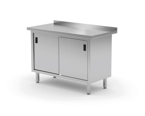 Wall work table cabinet with sliding doors - welded, HENDI, Profi Line, 1000x600x(H)850mm