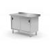 Wall work table cabinet with sliding doors - welded, HENDI, Profi Line, 800x600x(H)850mm