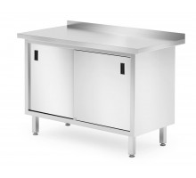 Wall work table cabinet with sliding doors - welded, HENDI, Profi Line, 1200x600x(H)850mm