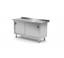 Wall work table cabinet with sliding doors - welded, HENDI, Profi Line, 1600x600x(H)850mm