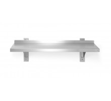 Single adjustable wall shelf, with 2 steel brackets, HENDI, 800x300x(H)600mm