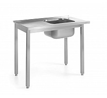 Loading table with sink for dishwasher – screwed, HENDI, Kitchen Line, Right, 1000x600x(H)850mm